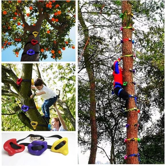 Tree Climbers, Set of 15 Climbing Holds/Steps for Kids with 6 Ratchet Straps - Picture 5 of 7